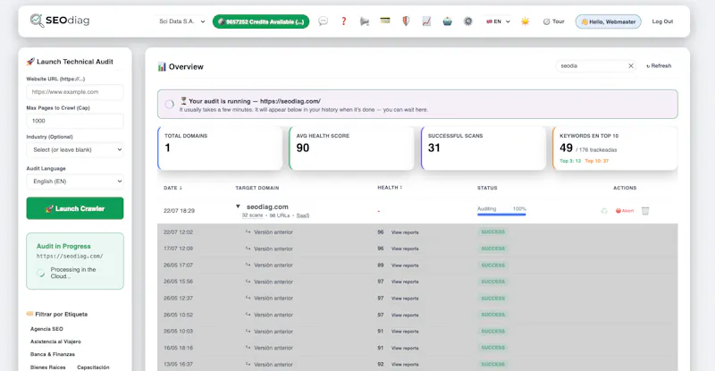SEOdiag screenshot 2