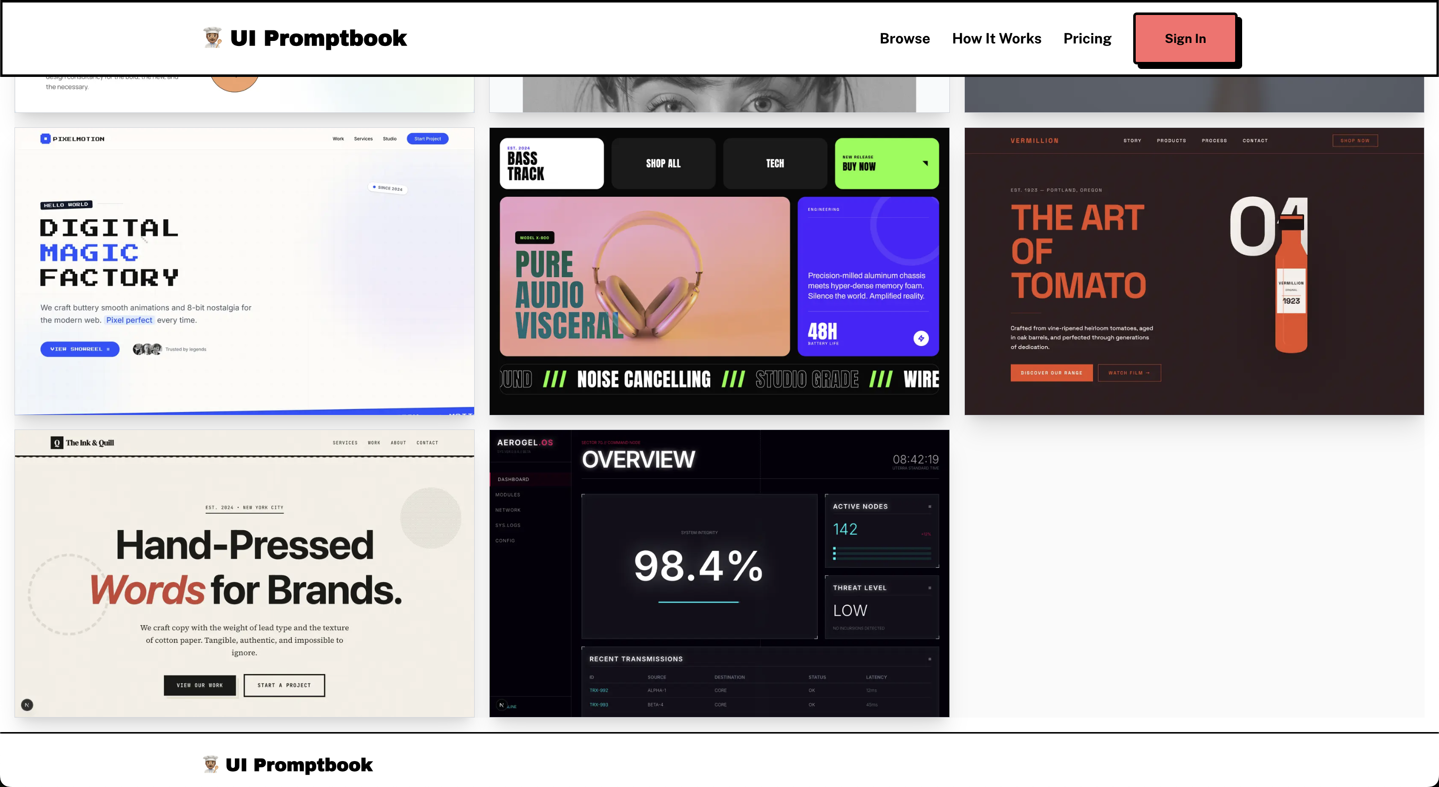 UI Promptbook - Screenshot 2 showing product features and functionality