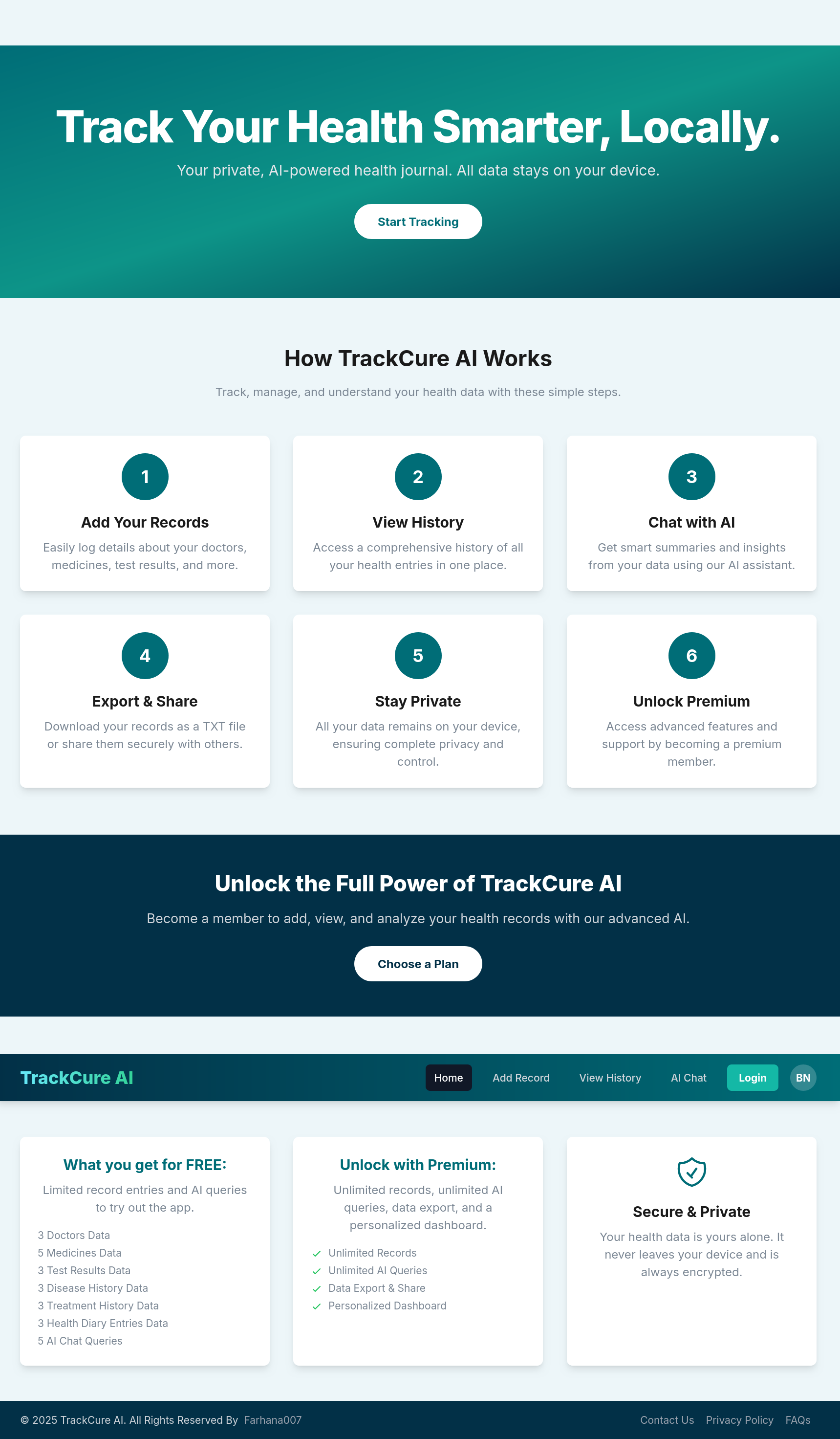 Media Trackcure AI - Jurnal Kesihatan AI Peribadi Peribadi Anda 2
