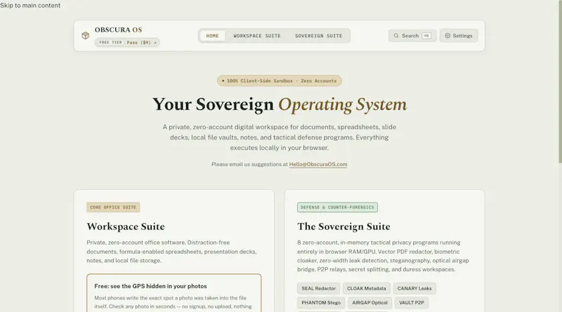OBSCURA OS screenshot 2