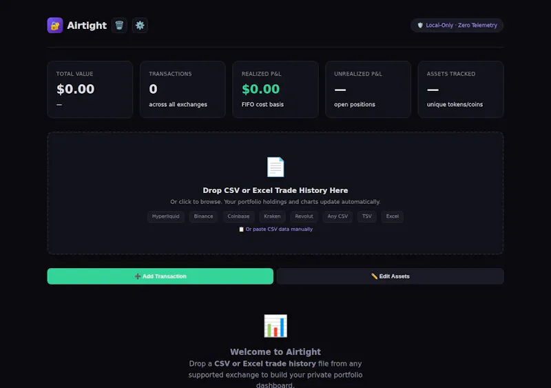 Buy Airtight — Private Portfolio Tracker screenshot 4