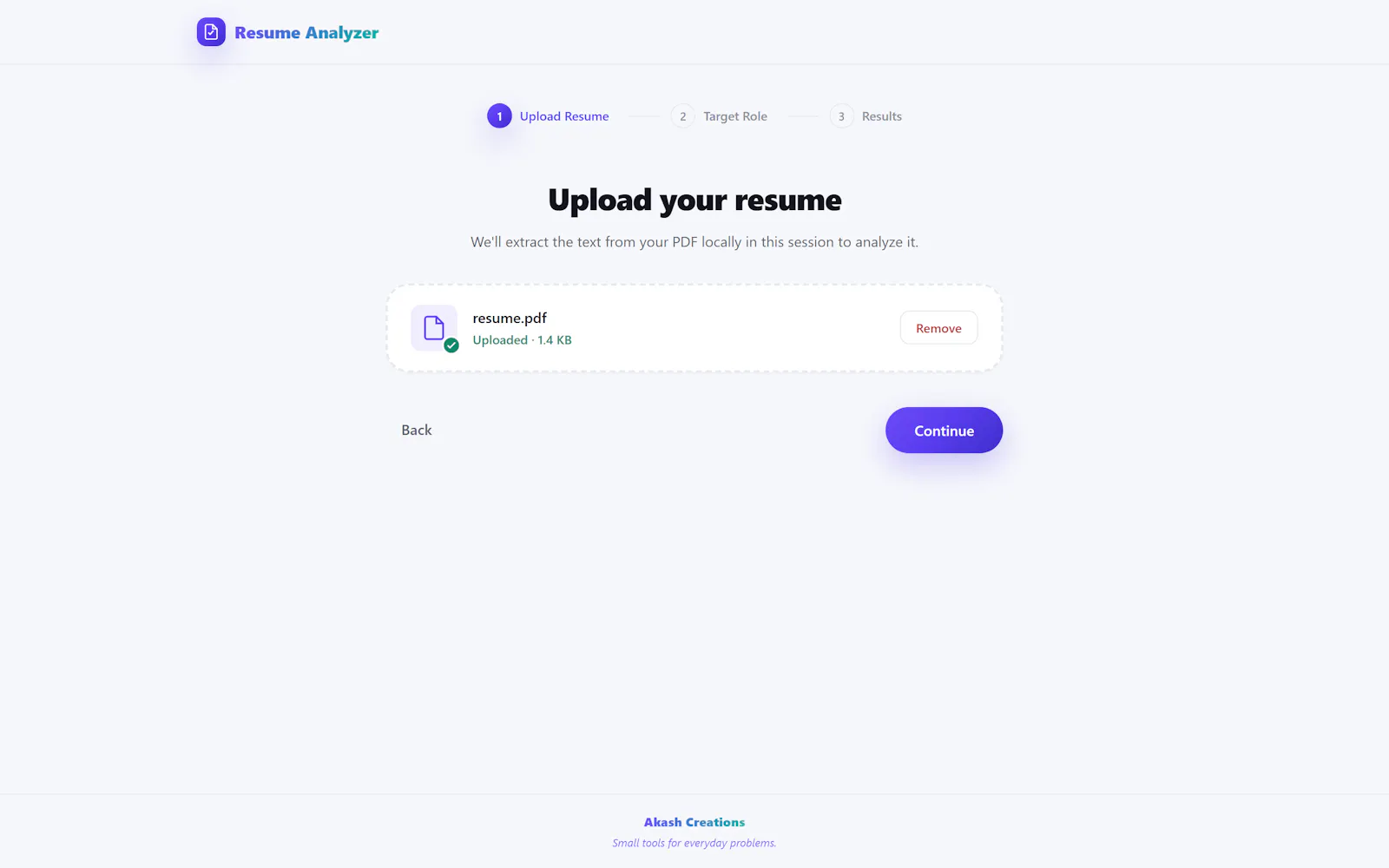 Resume Analyzer screenshot 1