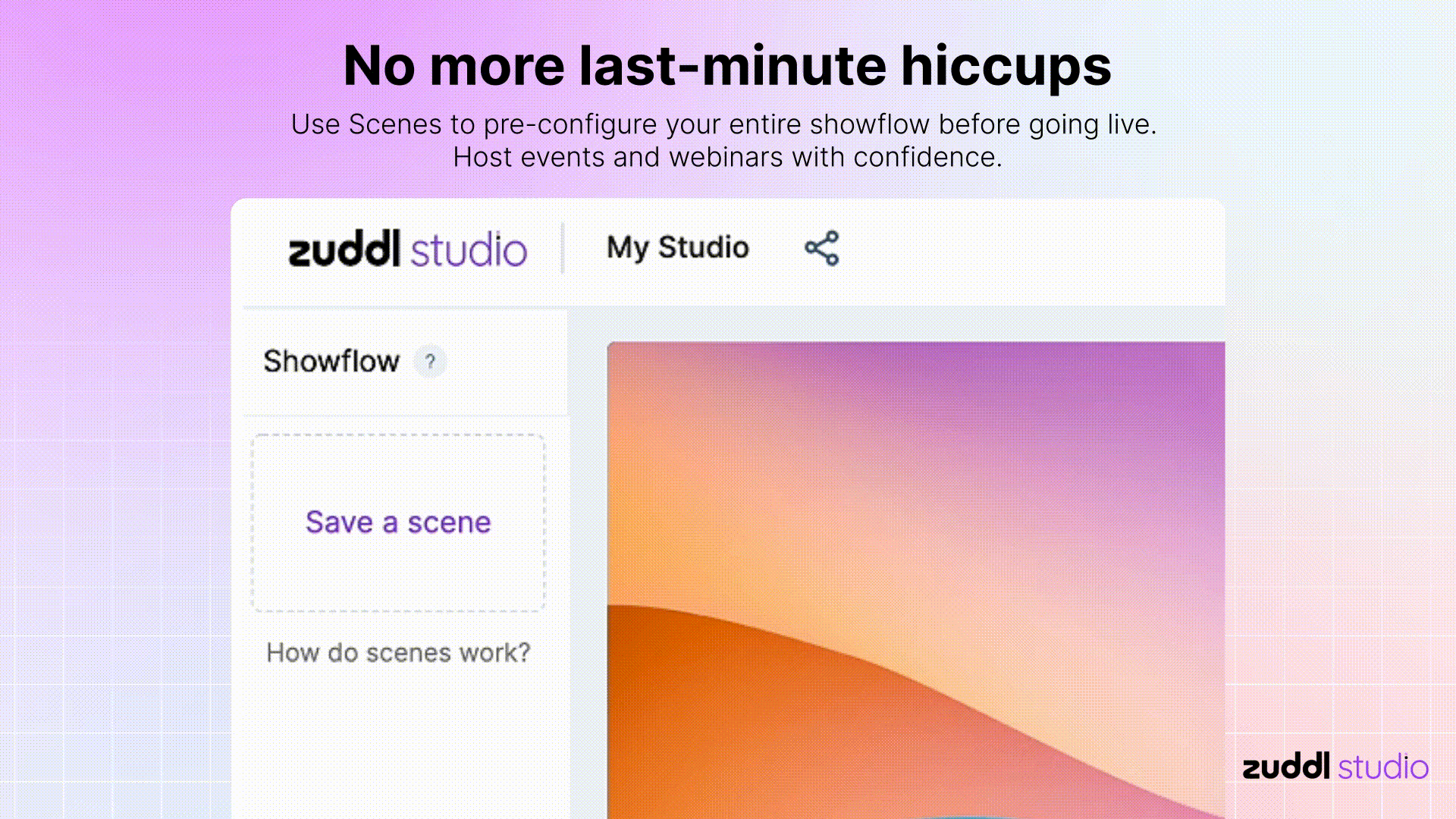 Zuddl Studio - Produceer, opnam en stream van video -inhoud van studiokwaliteit media 3
