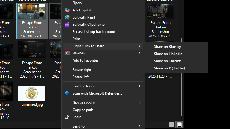 Right-Click to Share media 1