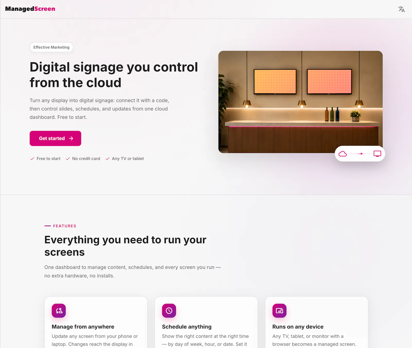 Digital signage you control from phone screenshot 1