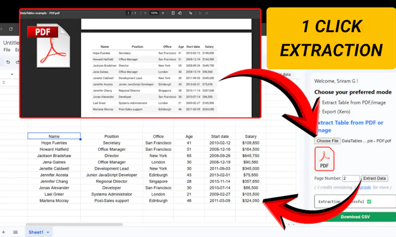 Convert PDF to Google Sheets screenshot 2