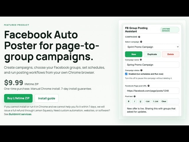 GetBuildMint Facebook Auto Poster gallery image