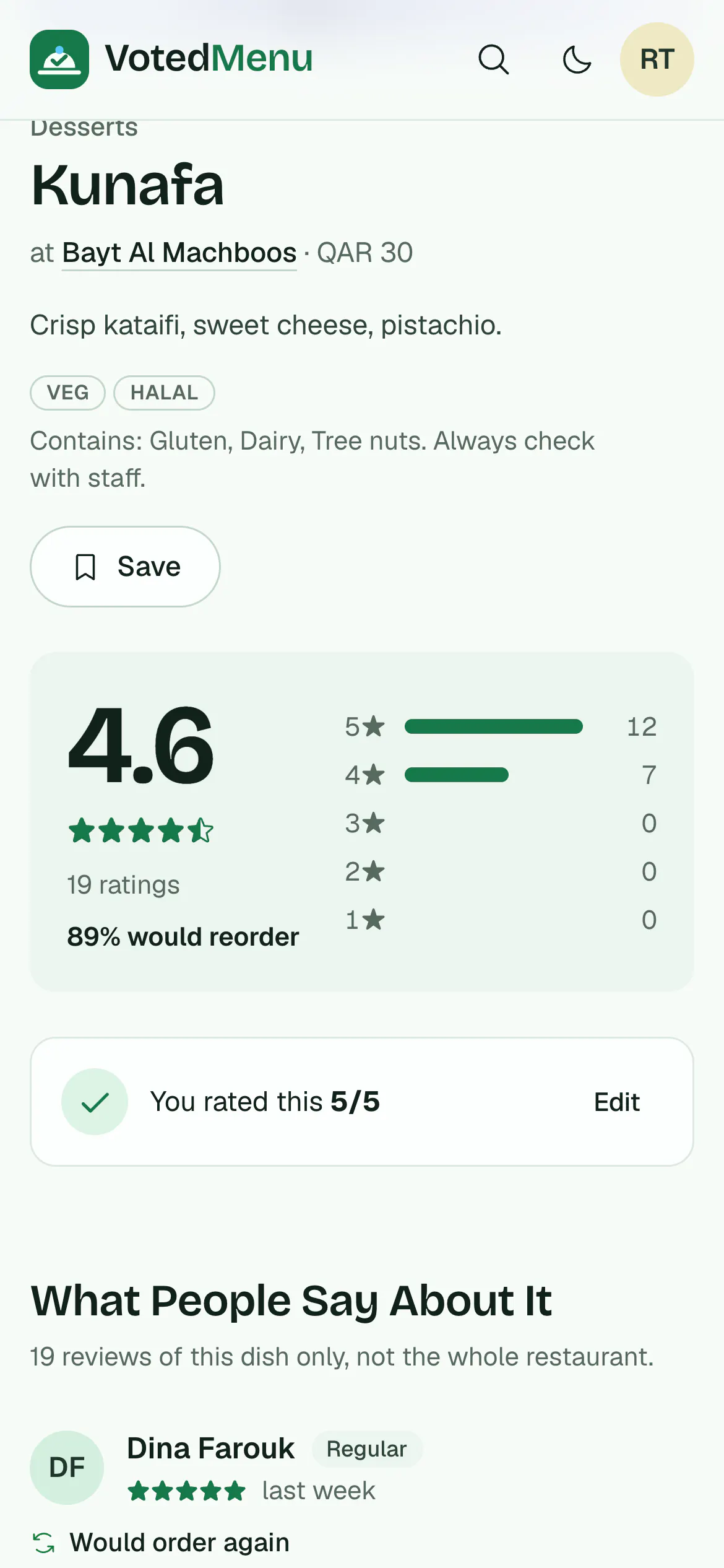 VotedMenu gallery image