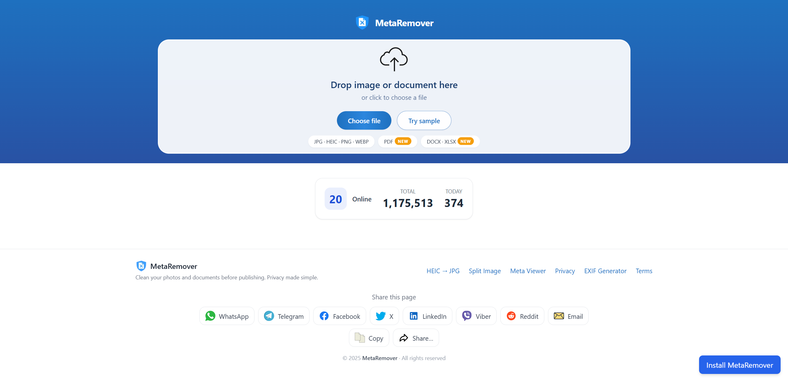 MetaRemover — Clean Image & Docs gallery image