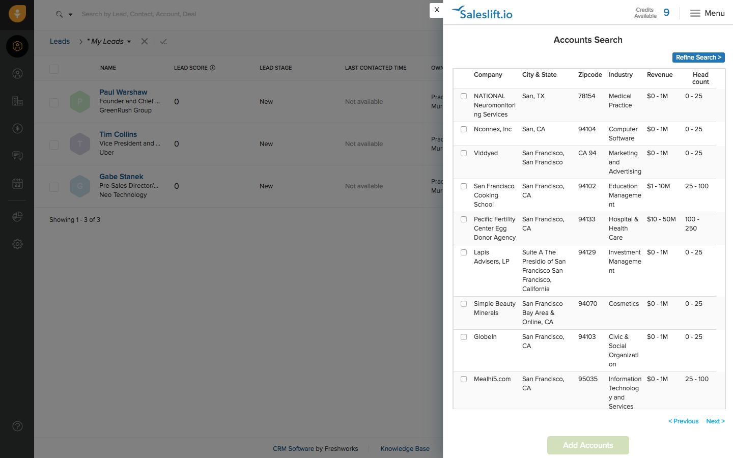 Saleslift Prospector for Freshsales gallery image