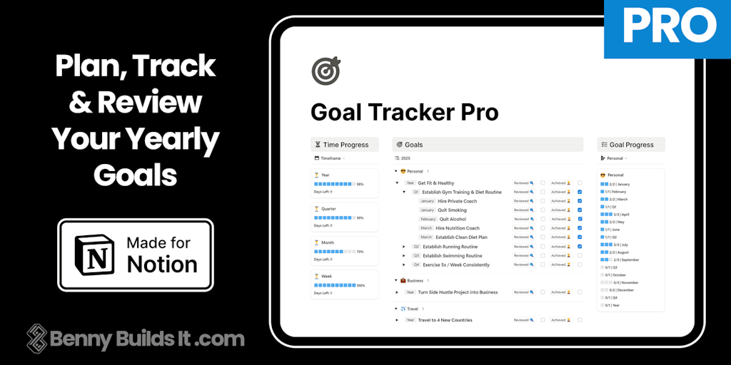Goal Tracker Pro for Notion