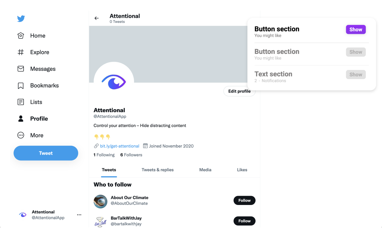Attentional gallery image