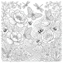 Monochrome Coloring Pages Bundle gallery image