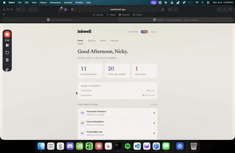 Inkwell screenshot 1 (video preview)