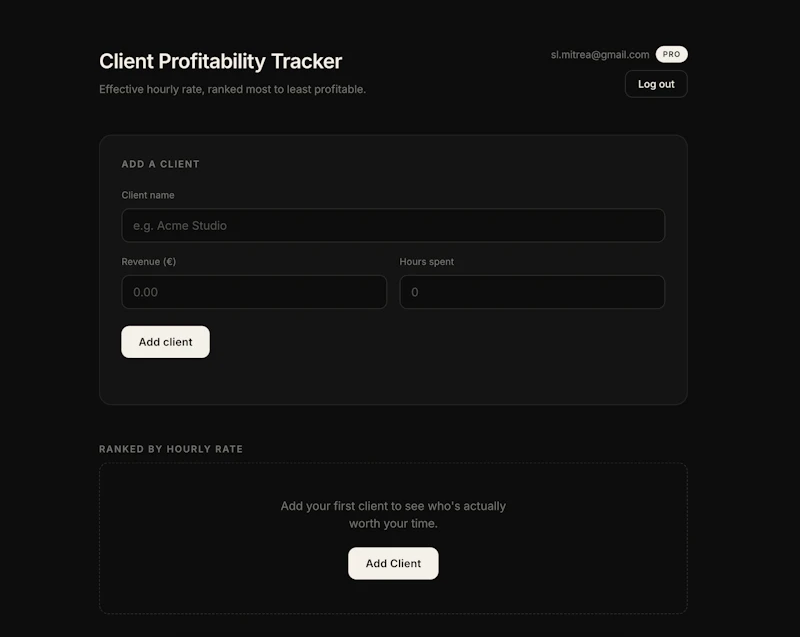 Client Profitability Tracker screenshot 3