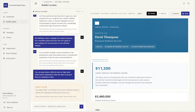 PREZENTD -Financial Planner Deliverables screenshot 2