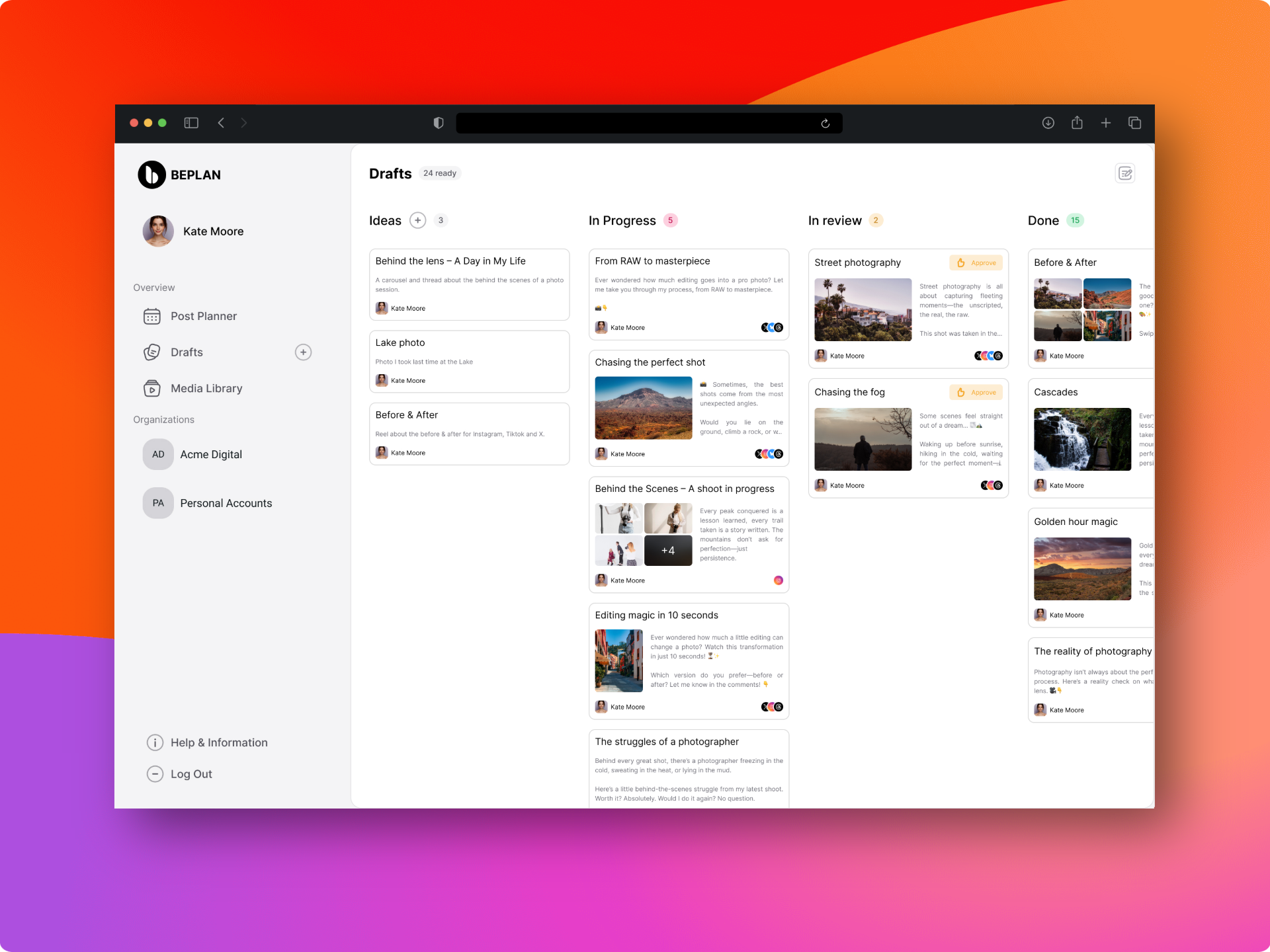 Planen - Social -Media -Scheduler für Influencer und Agenturen Medien 5