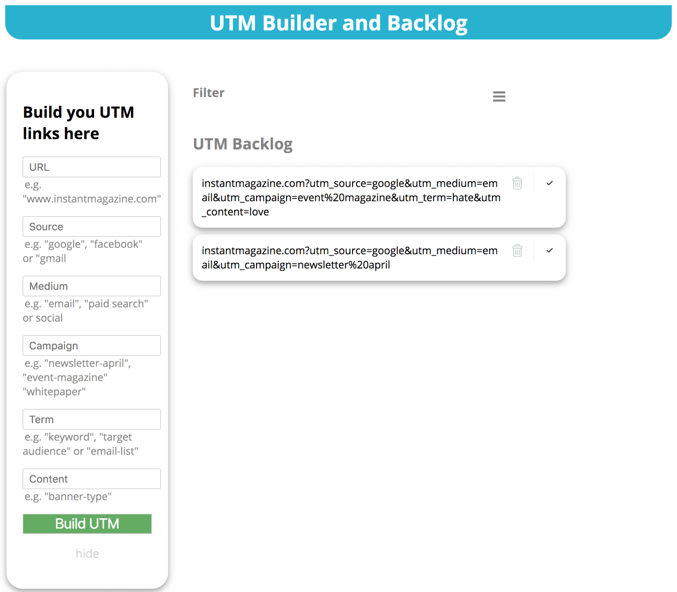 UTM Builder & Backlog gallery image