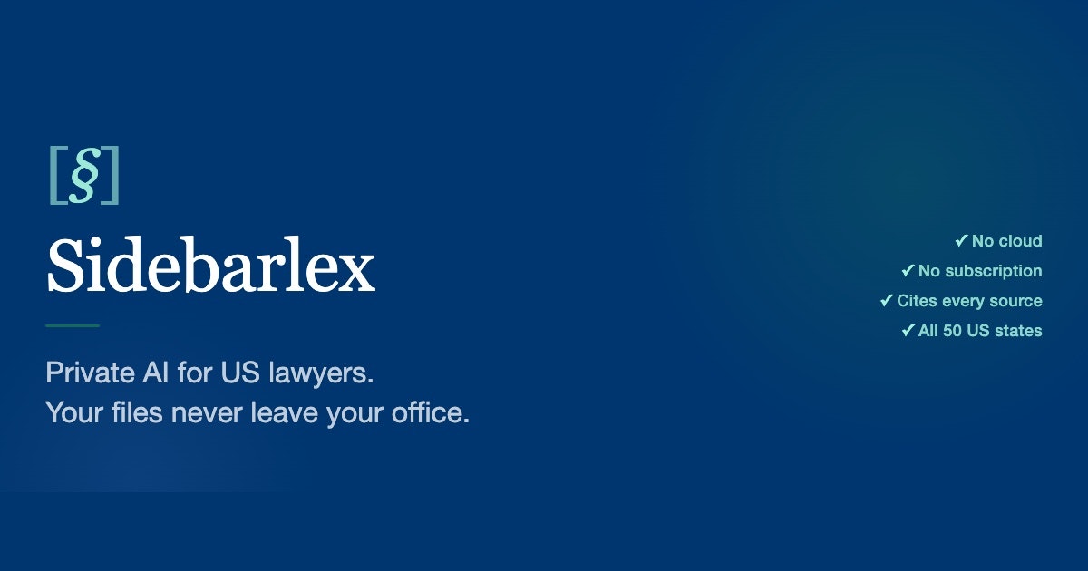 Sidebarlex - Local AI for lawyers, gallery image