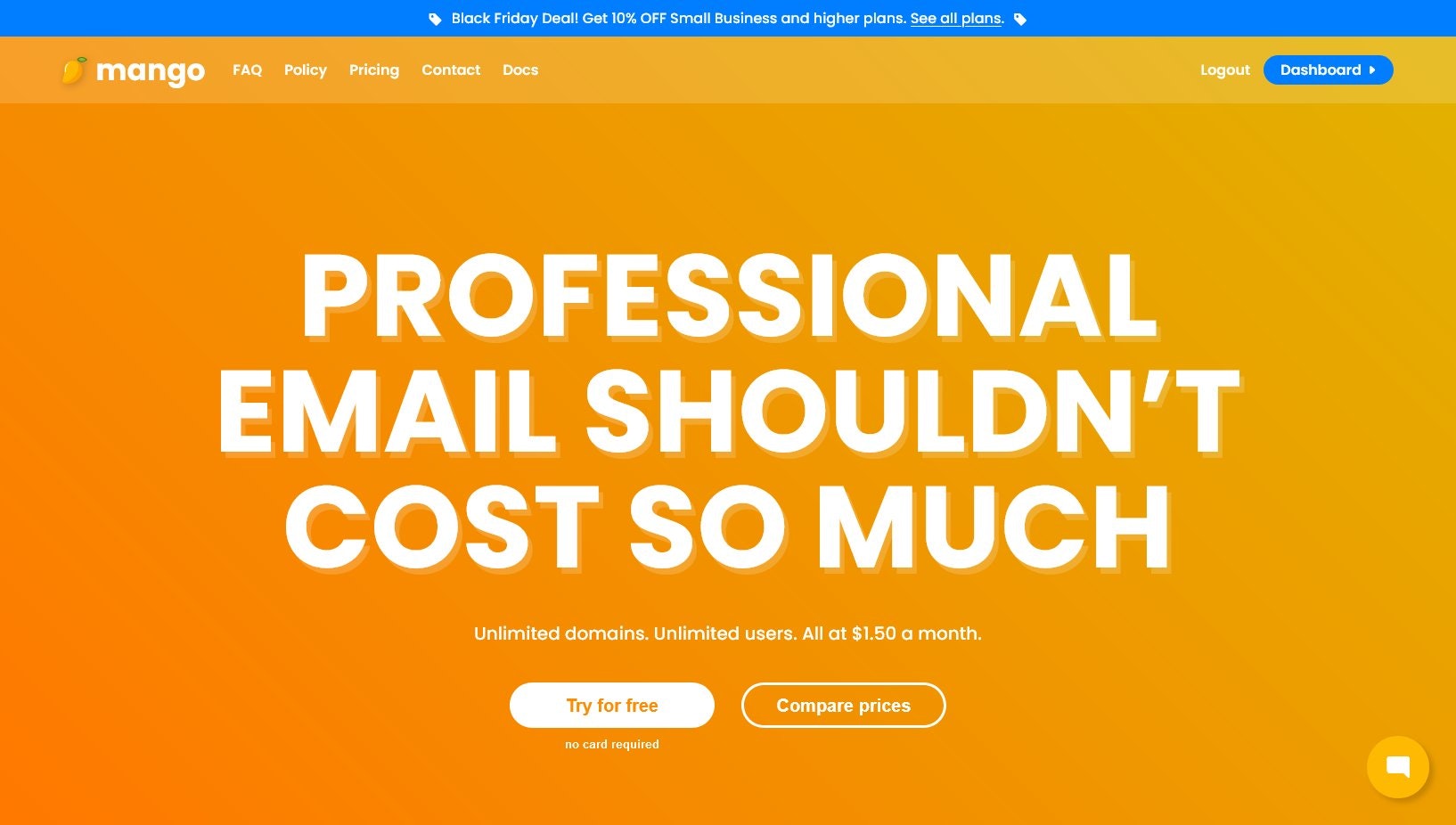 startuptile Mango Mail-Affordable and easy-to-use mail host w/ unlimited addresses