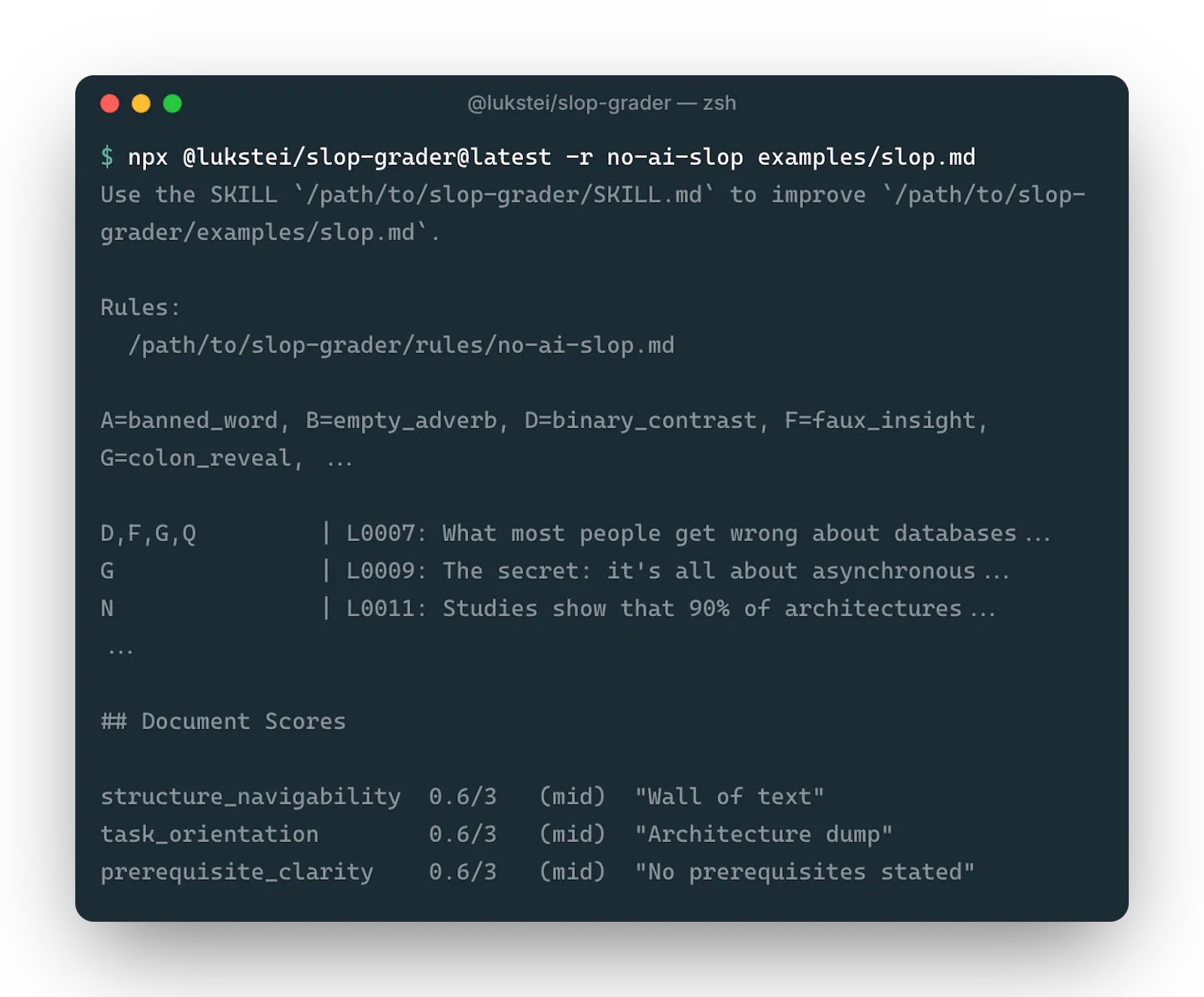 slop-grader screenshot 1