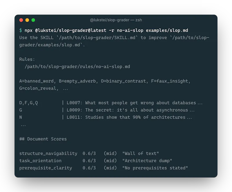 slop-grader screenshot 1