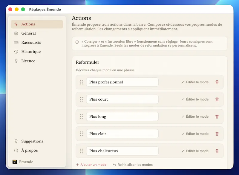 Émende screenshot 3