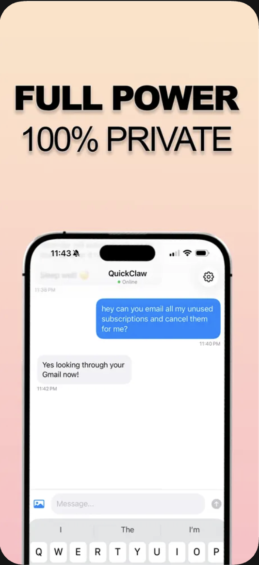 QuickClaw - Screenshot 2 showing product features and functionality