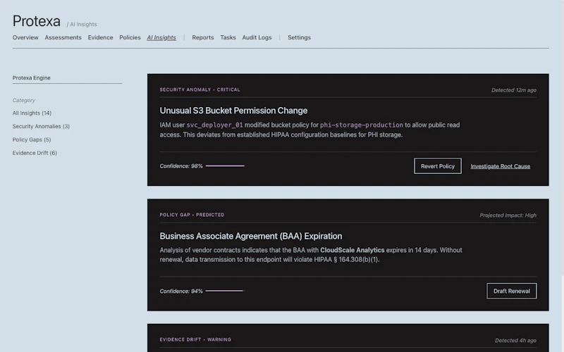 Protexa – Compliance AI for Healthcare screenshot 1