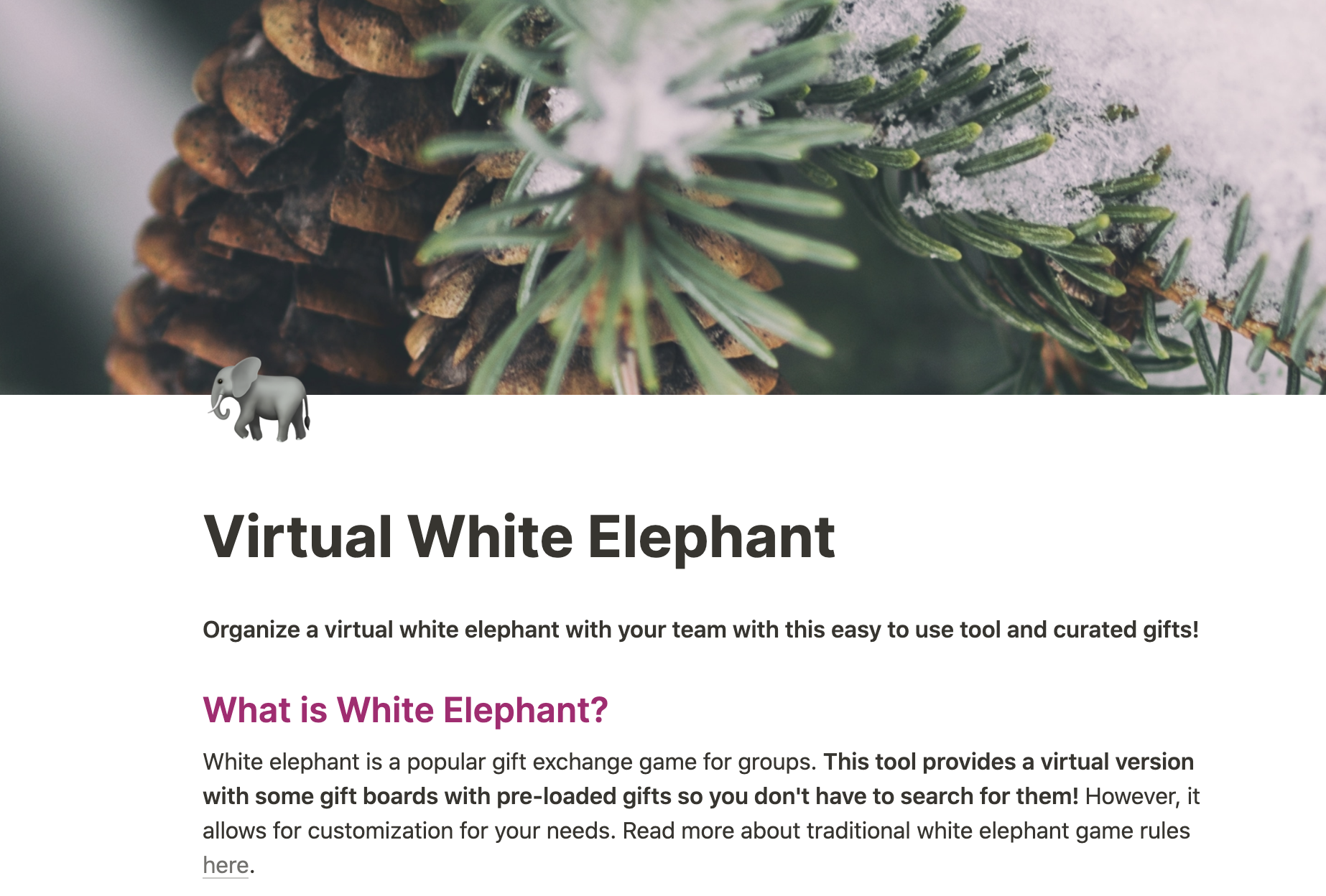 Virtual White Elephant gallery image