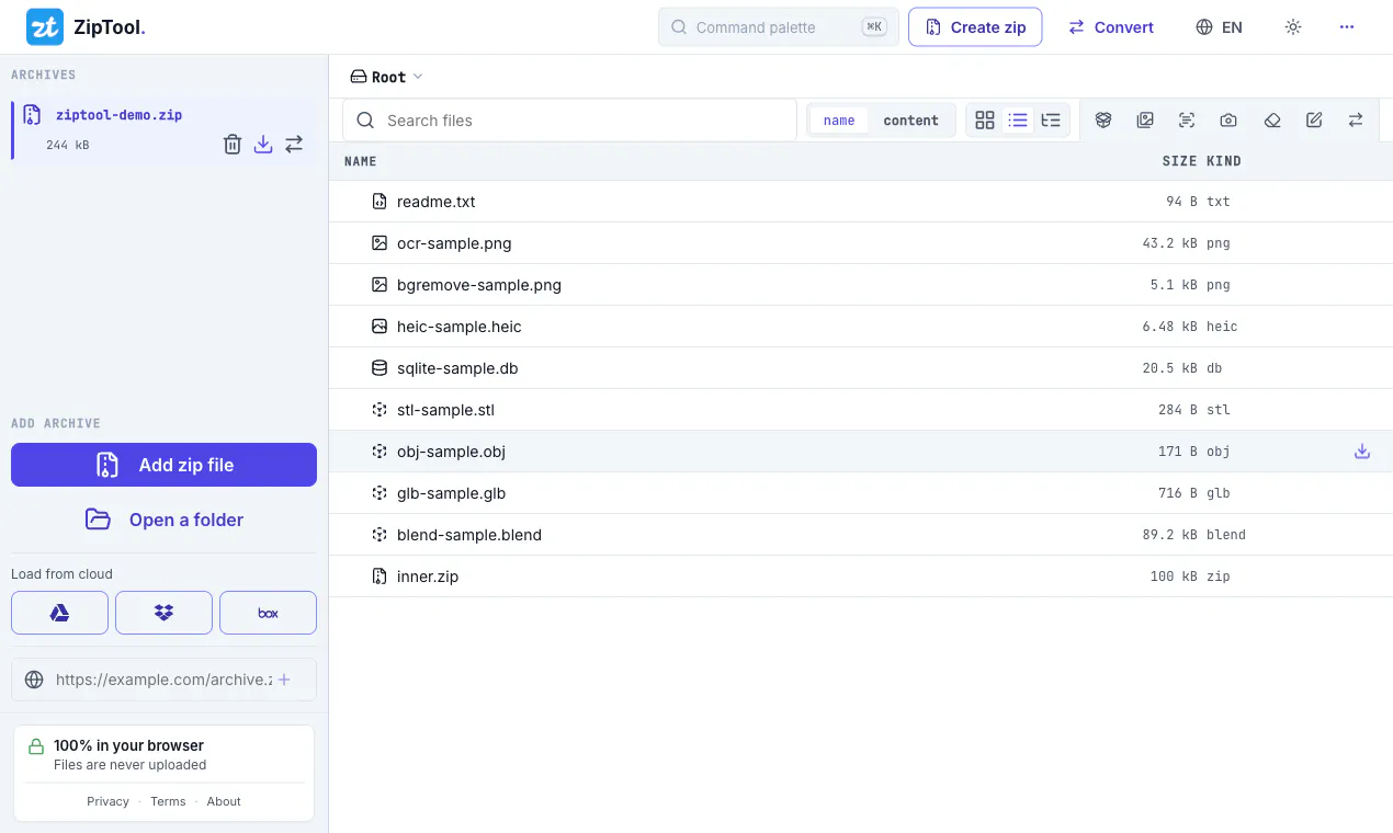 ZipTool gallery image