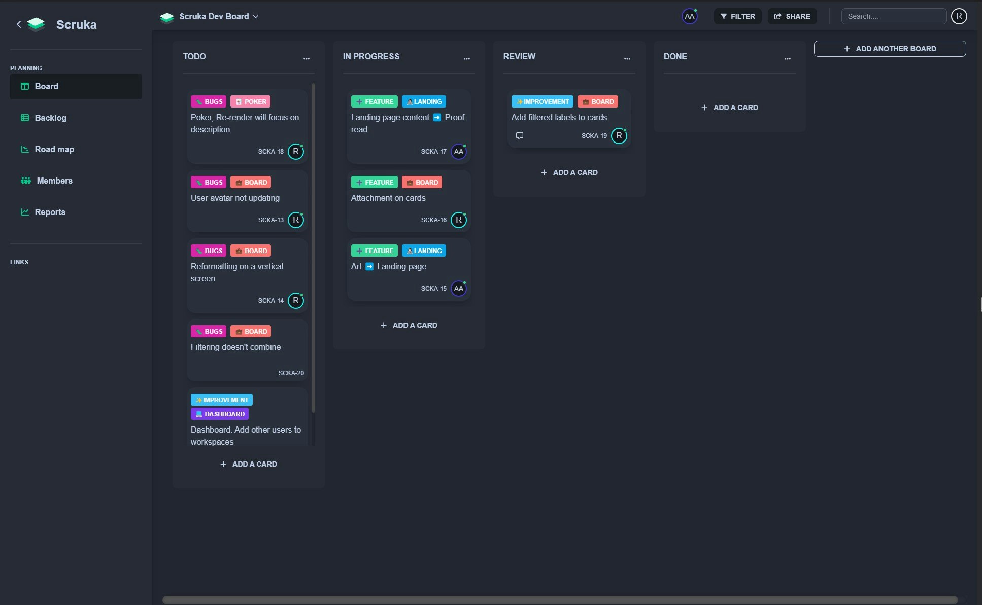 وسائط مخطوطات - Scruka ، كانبان التعاونية ، Scrum Poker و Canvas 1