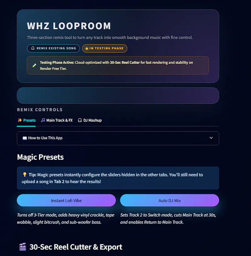 WHZ Loop Room screenshot 1