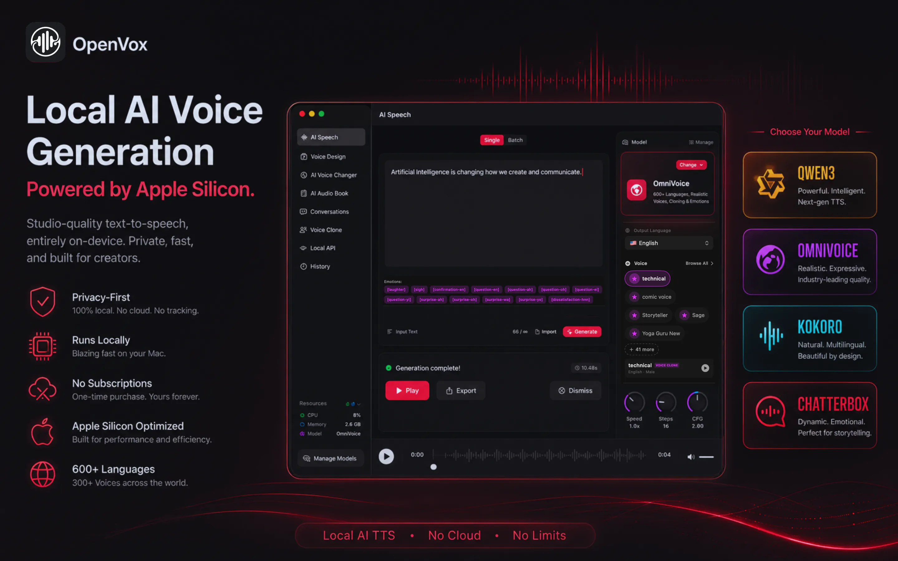 Openvox - Local Voice AI gallery image