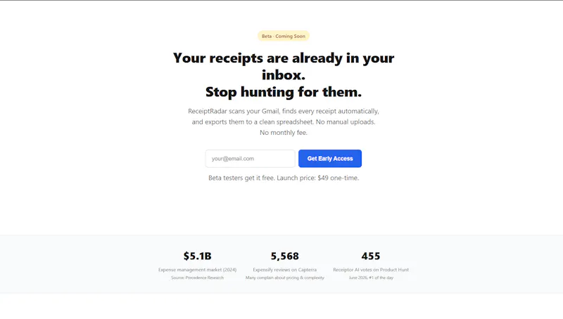 ReceiptRadar — Auto screenshot 1