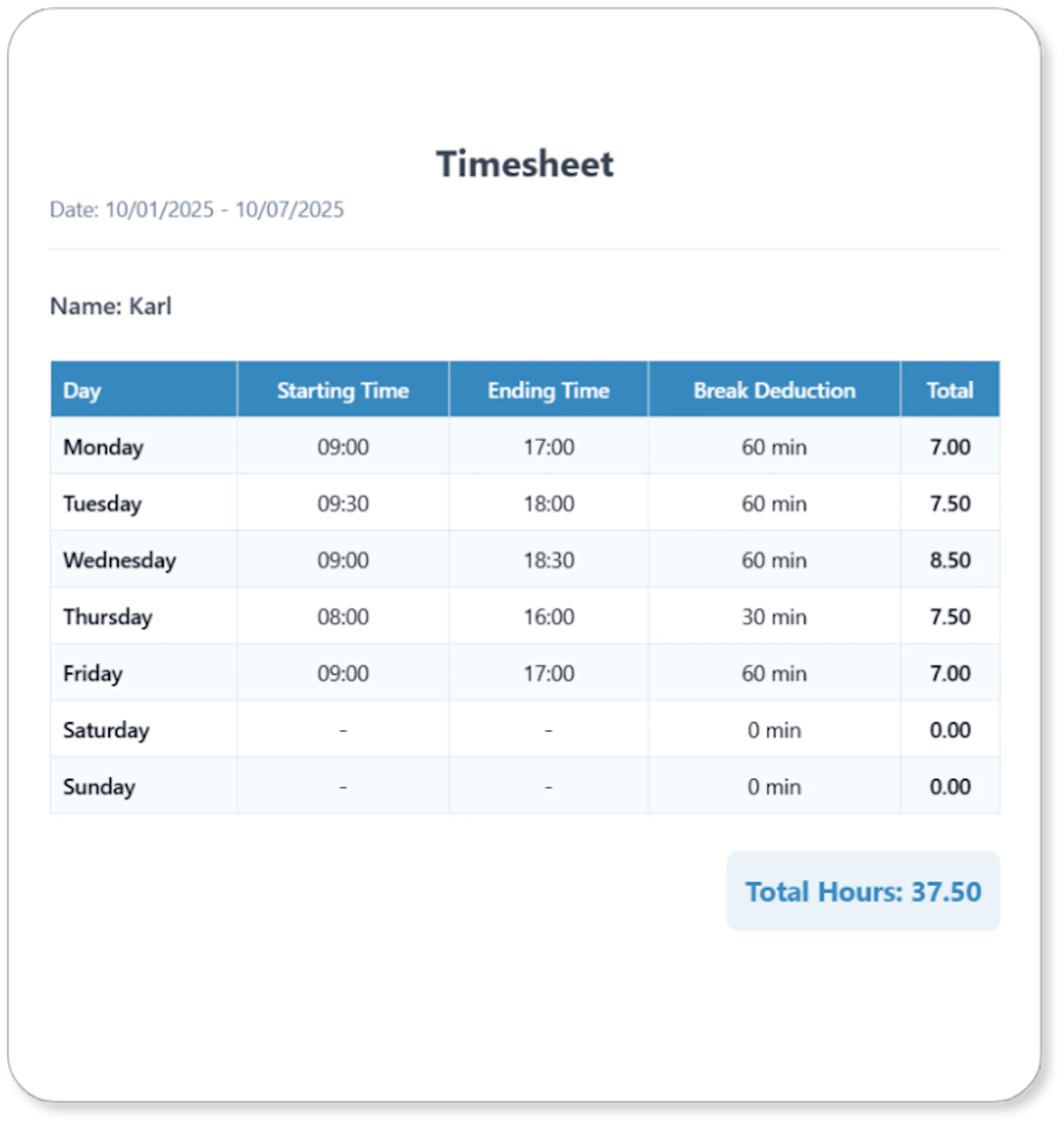 ShiftCounter screenshot 2