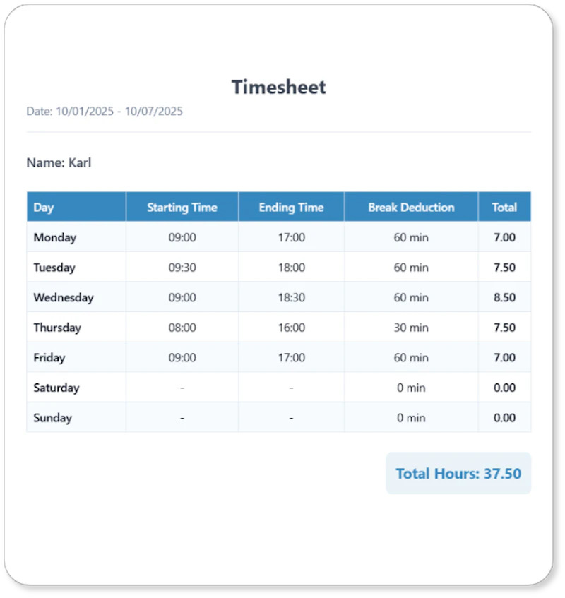 ShiftCounter screenshot 2