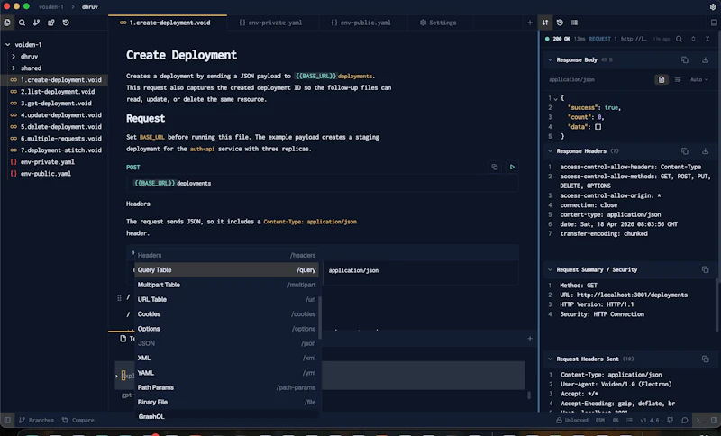 Voiden : API Work - But Done Better screenshot 5