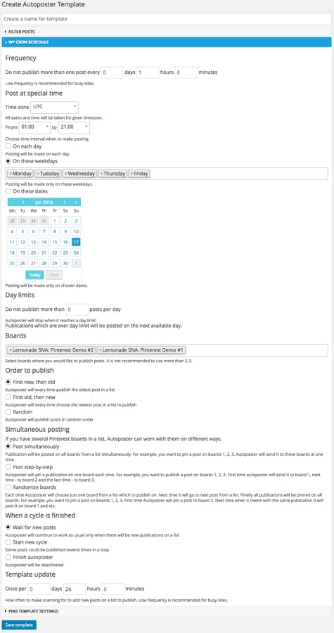 Lemonade Pinterest Autoposter for WordPress gallery image