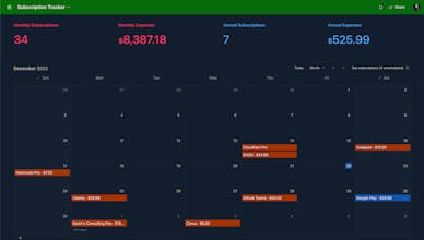 Airtable Subscription Tracker gallery image