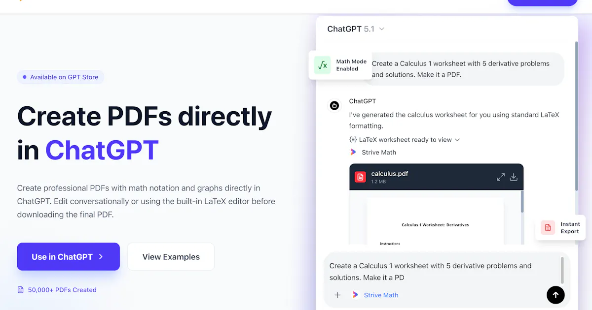 PDF Generator in ChatGPT