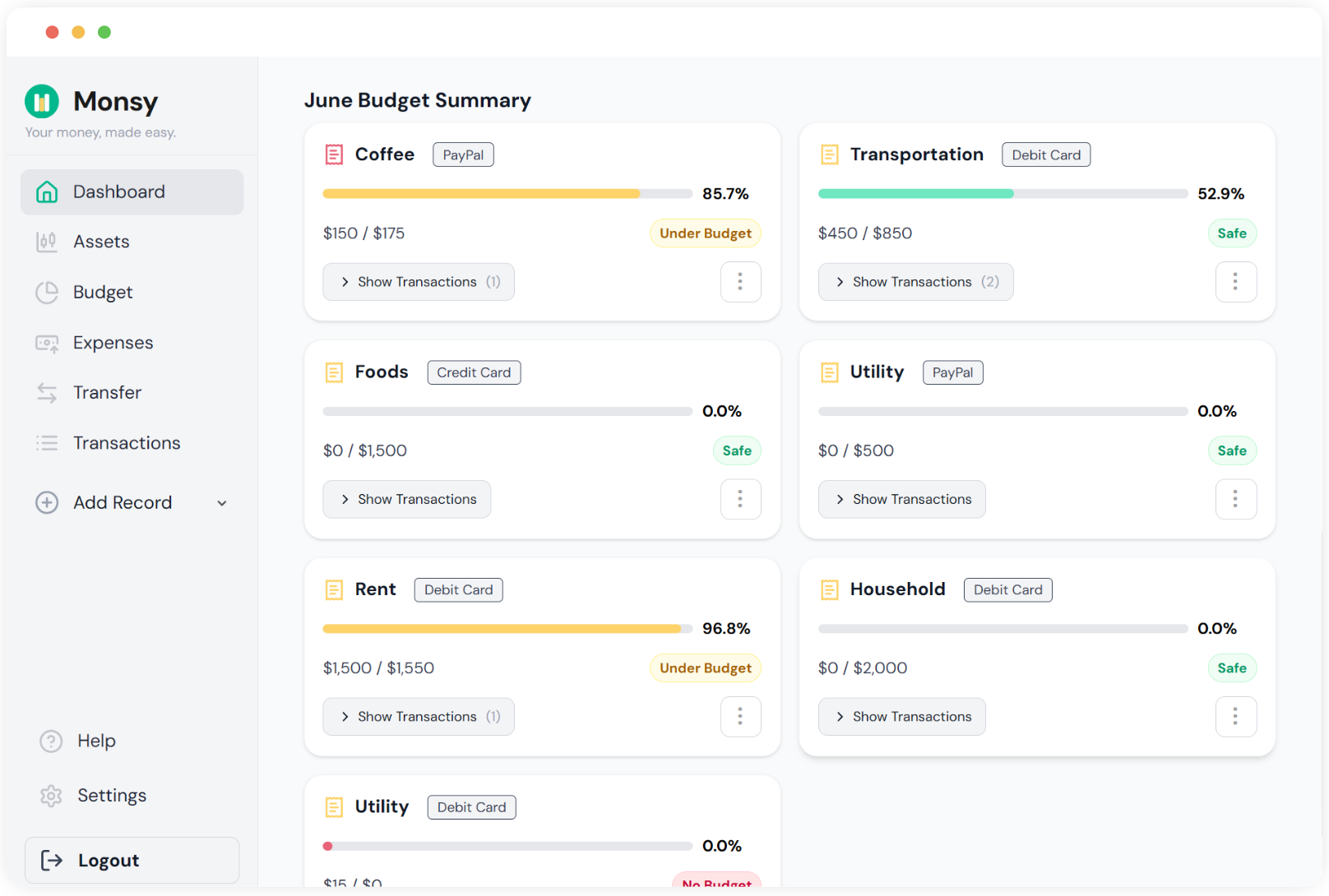 Media Monsy.app - Pengurusan wang dibina seperti spreadsheet, tetapi sekarang sebagai aplikasi 4