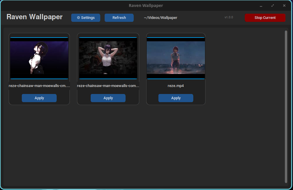 Raven wallpaper - Main product screenshot demonstrating key features and user interface