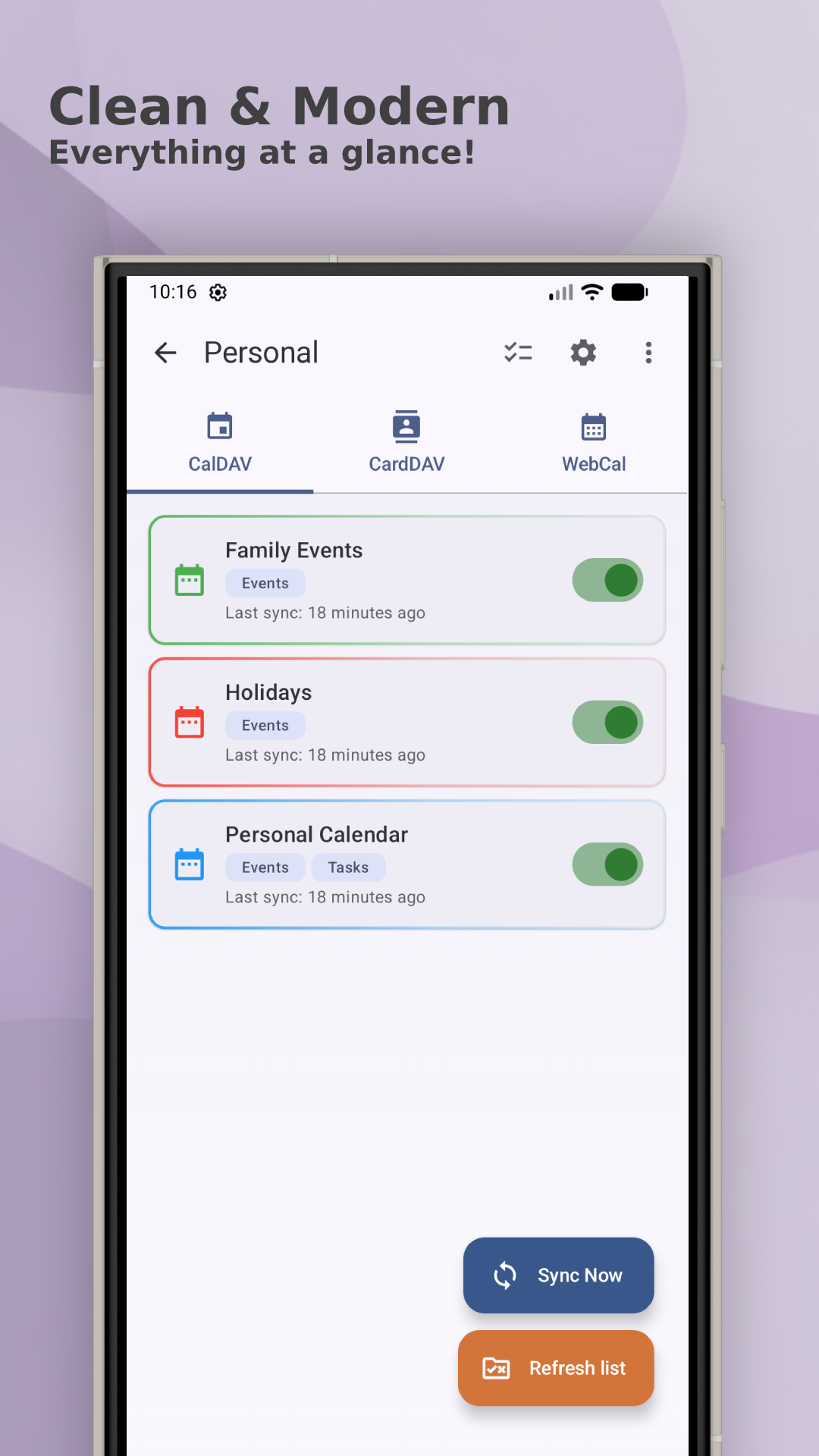 DAVy - Calendar & Contact Sync - Screenshot 3 showing product features and functionality