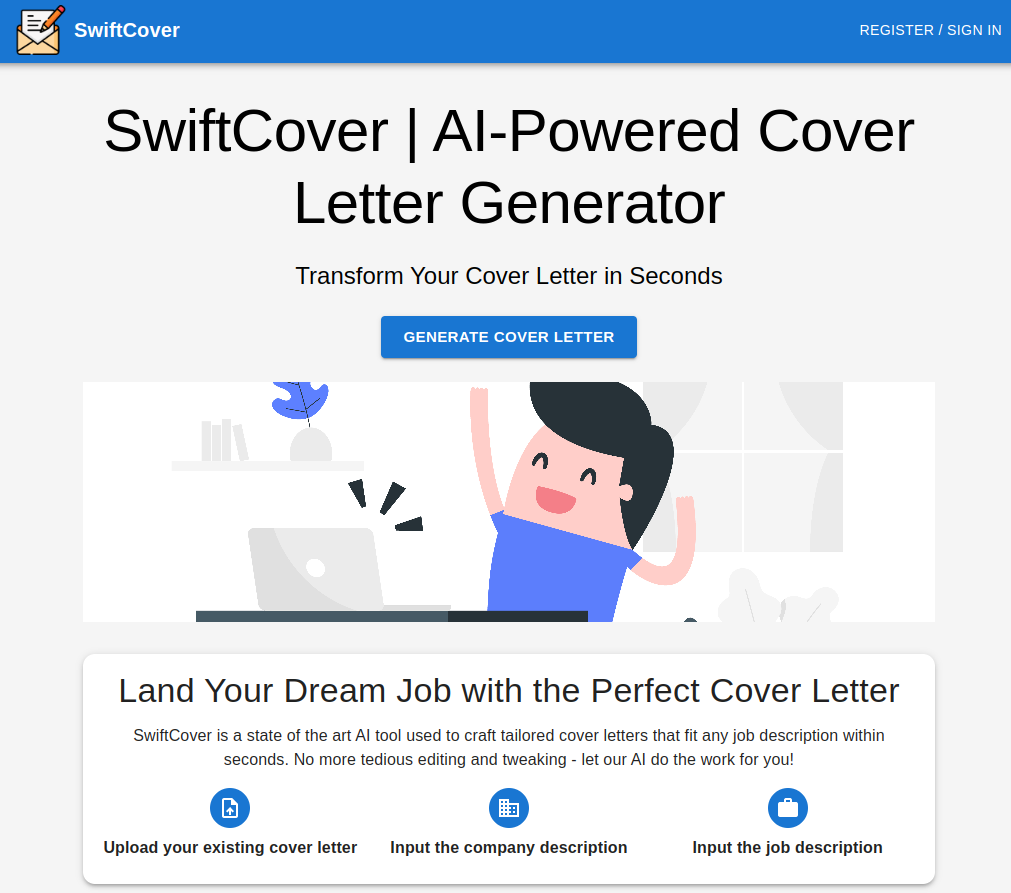 startuptile SwiftCover-AI-Powered Cover Letter Generator