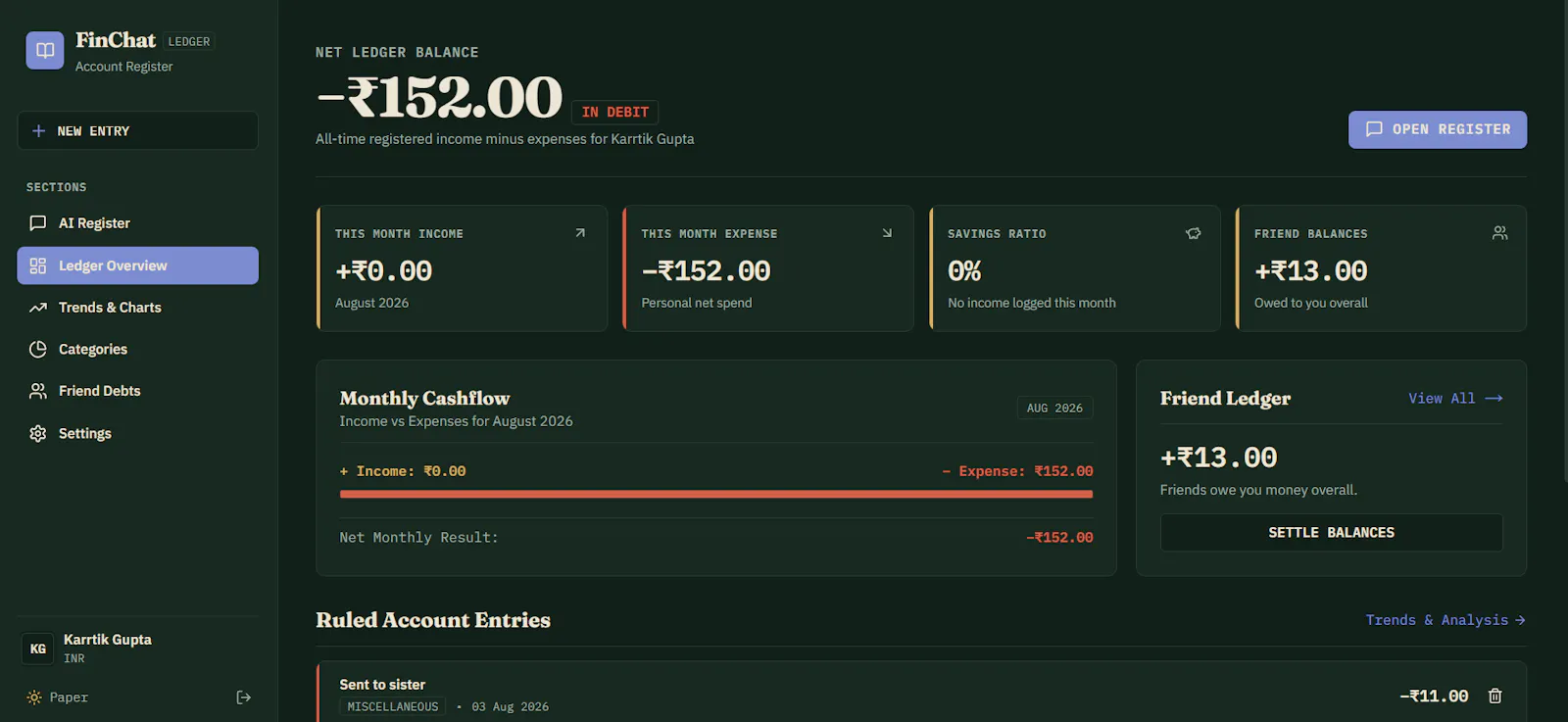 FinChat — Expense Tracker screenshot 2