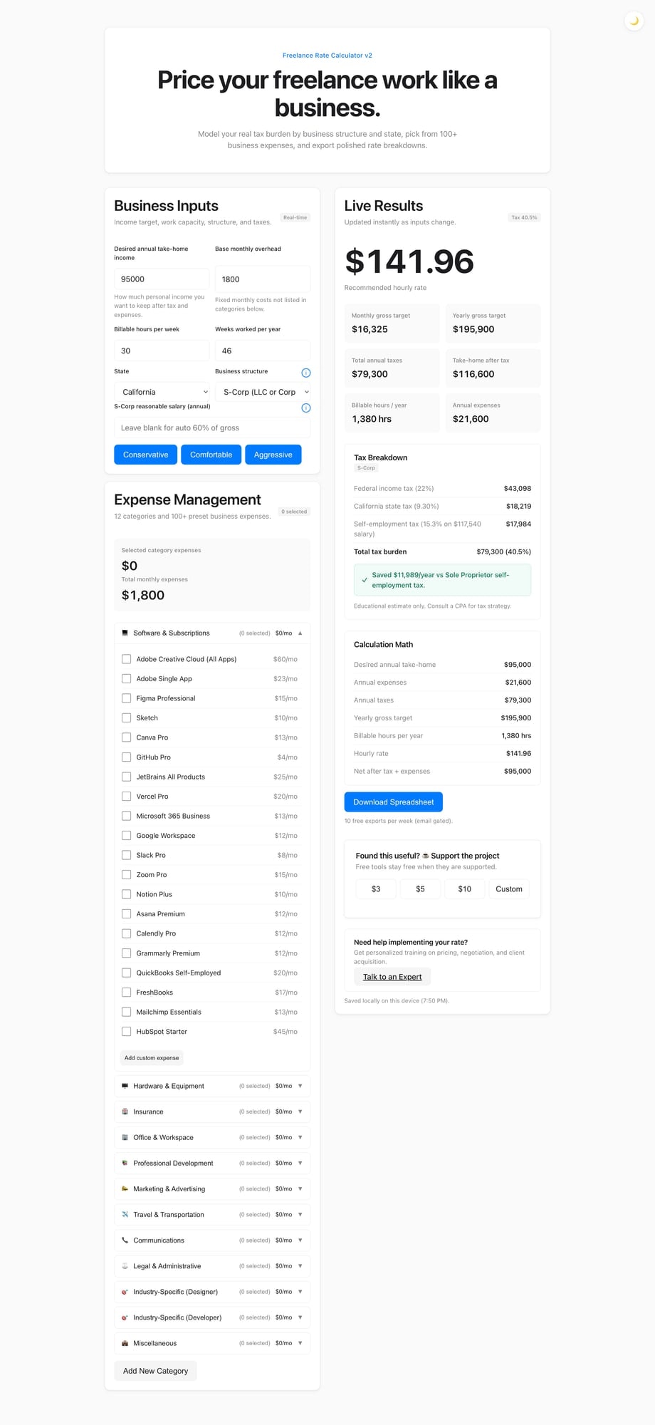 Freelance Rate Calculator  gallery image