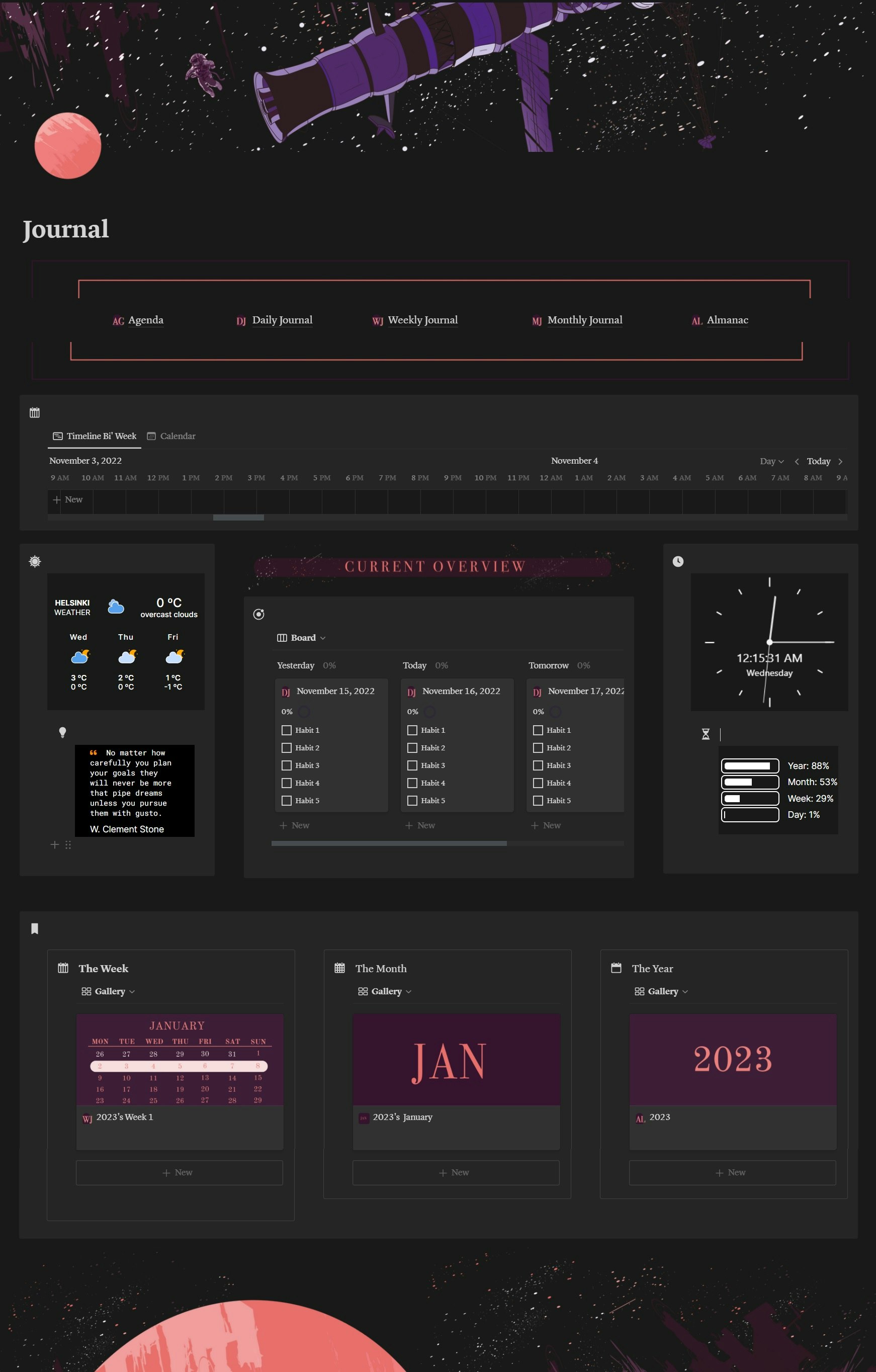 Ultimate 2023 Notion Journalテンプレートメディア2