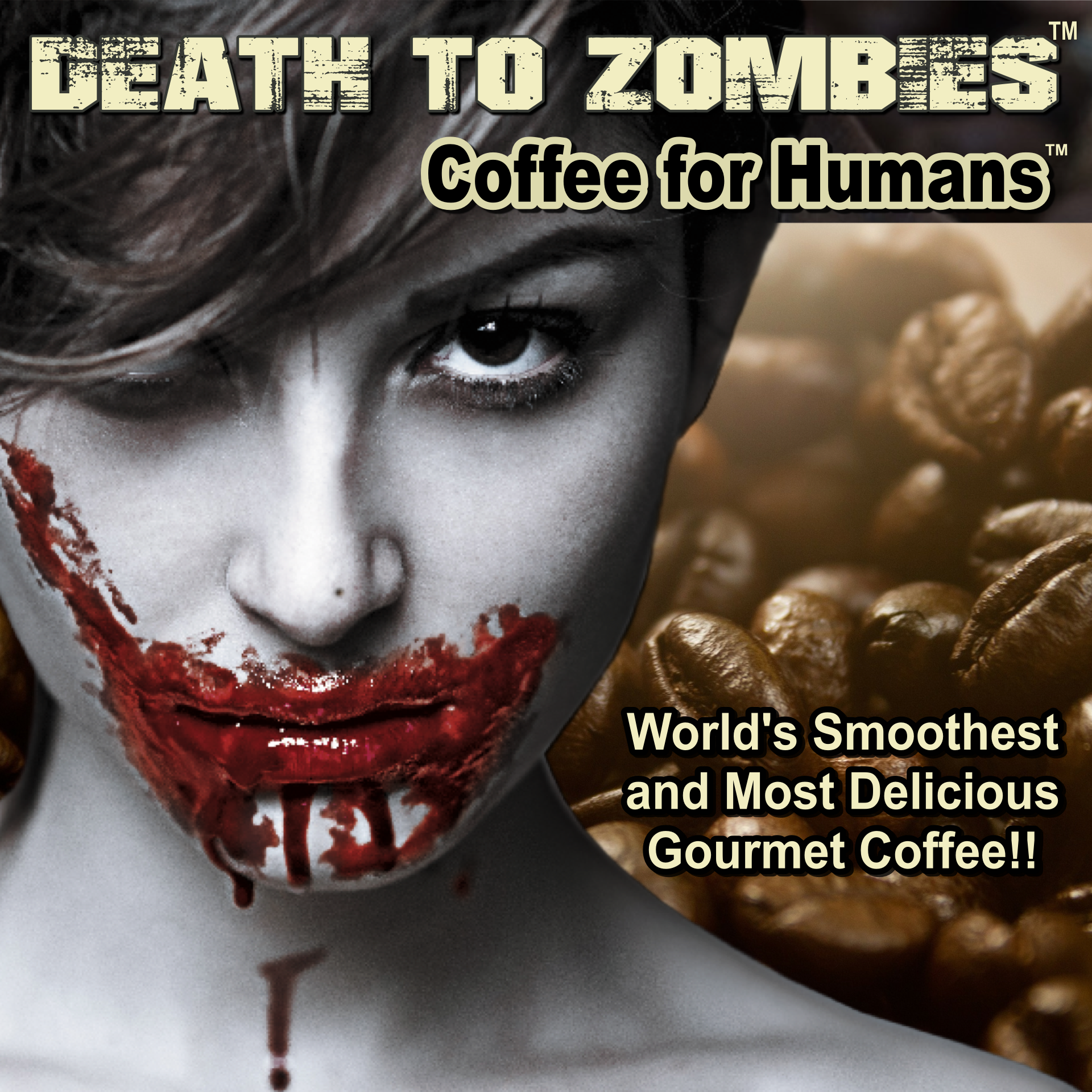 "DEATH TO ZOMBIES" COFFEE gallery image