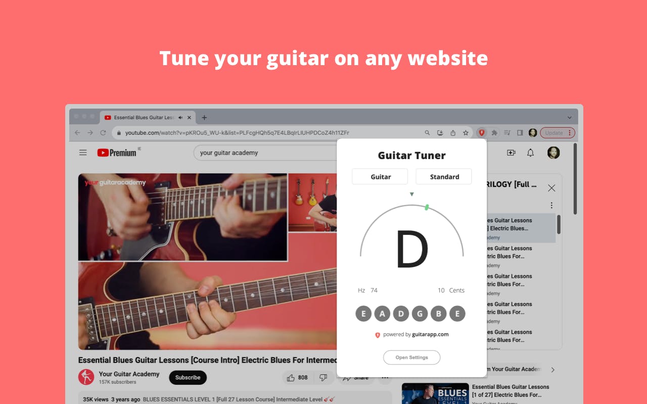 Guitar Tuner (Chrome Extension) media 1